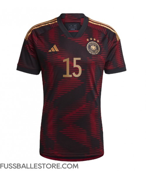 Günstige Deutschland Niklas Sule #15 Auswärtstrikot WM 2022 Kurzarm